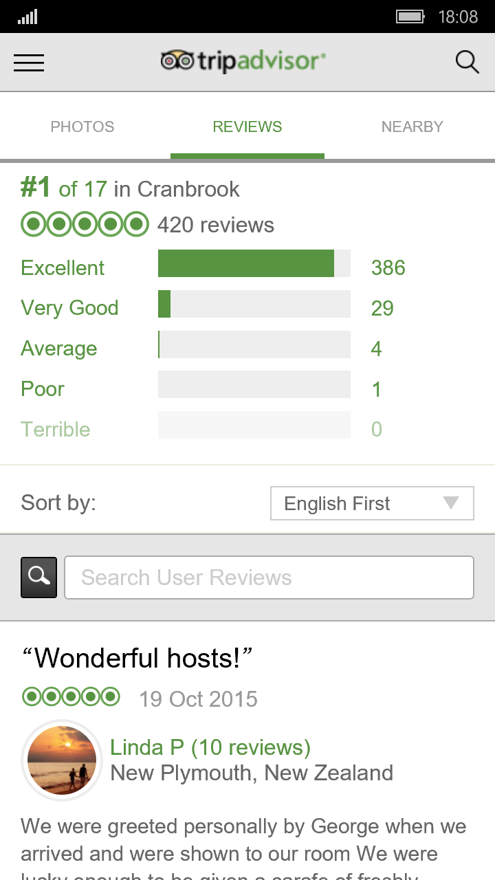 Hotel reviews