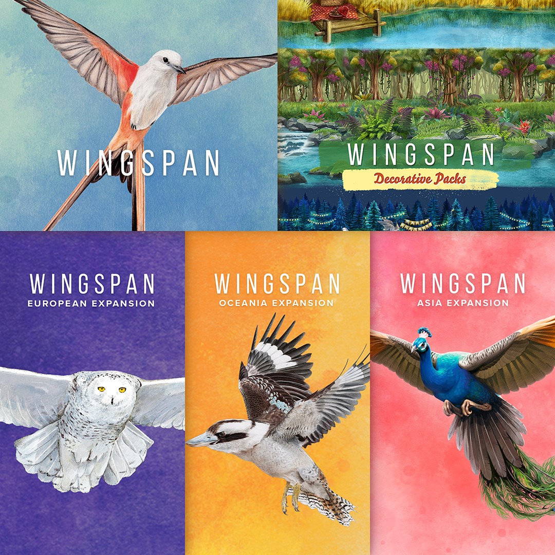 Wingspan + European + Oceania + Asia + Decorative Packs