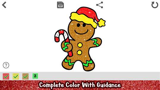 Christmas Glitter Color by Number: Adult Coloring Book screenshot 4