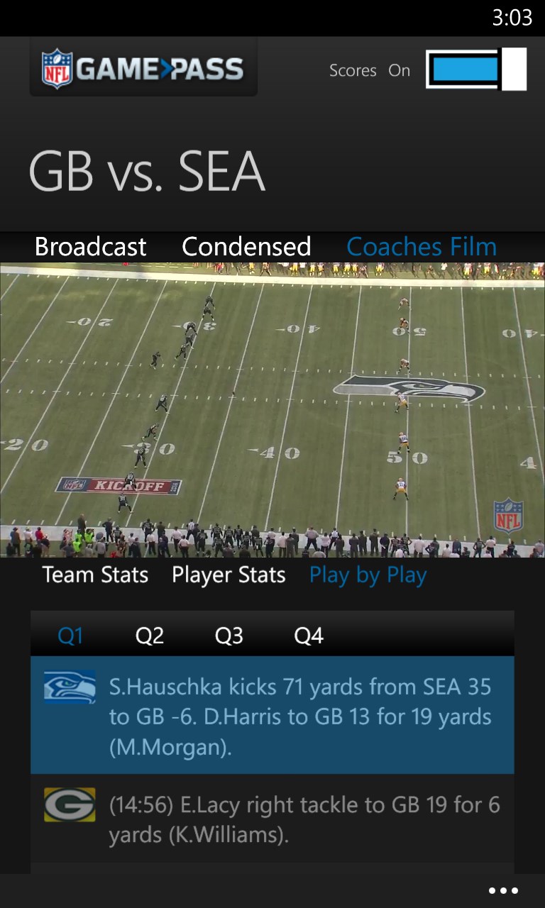 NFL Game Pass for Windows 10 Mobile