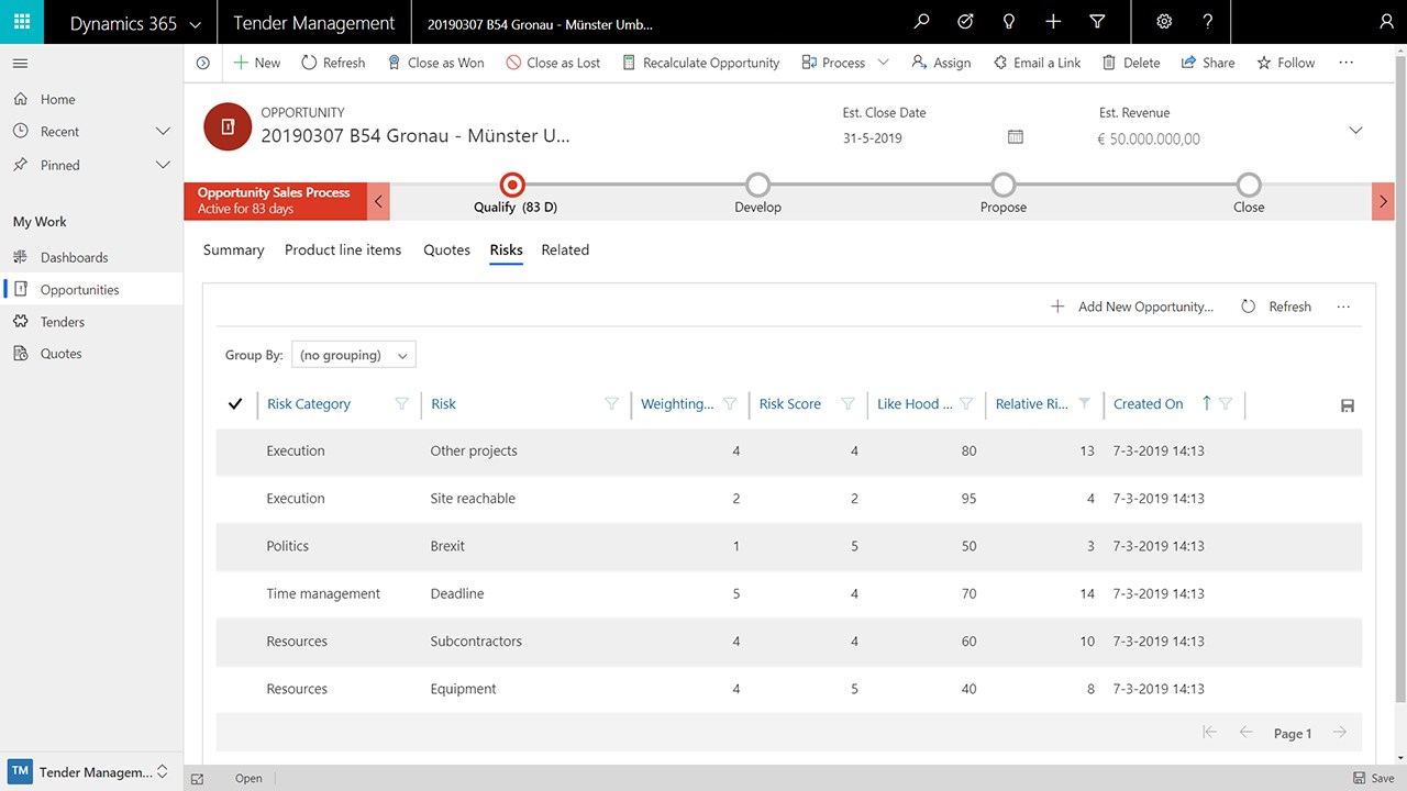 Snapshot 2 of Tender Management
