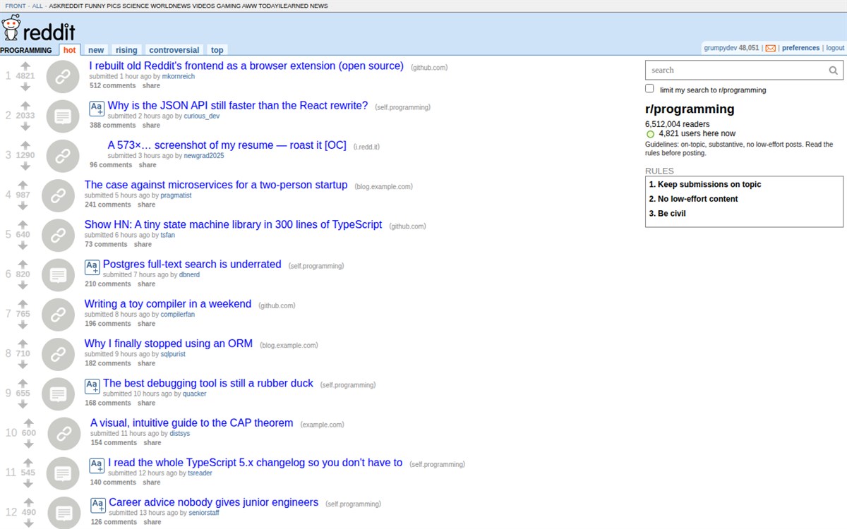 Classic Layout for Reddit