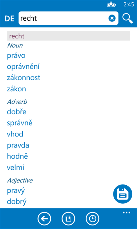 Czech German dictionary ProDict Screenshots 2