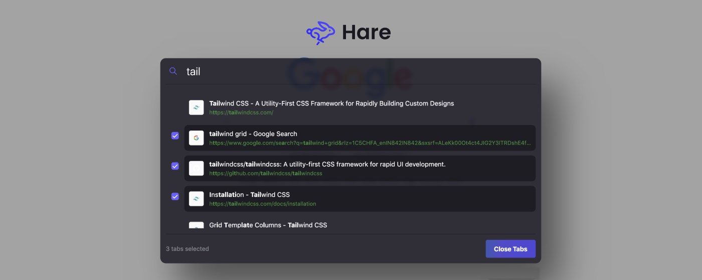 Hare – Beautiful tab manager for your browser marquee promo image