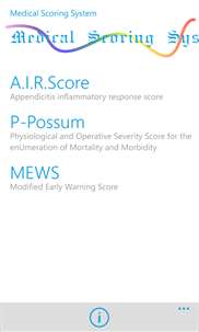 Medical scoring system screenshot 1