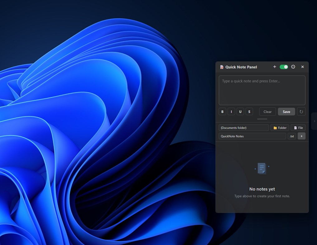 #1. Quick Note Panel (Windows) De: appstogostudio