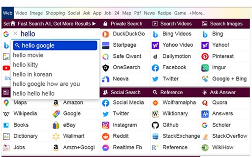 SearchAll.net: Multi Search Engine Browser Extension