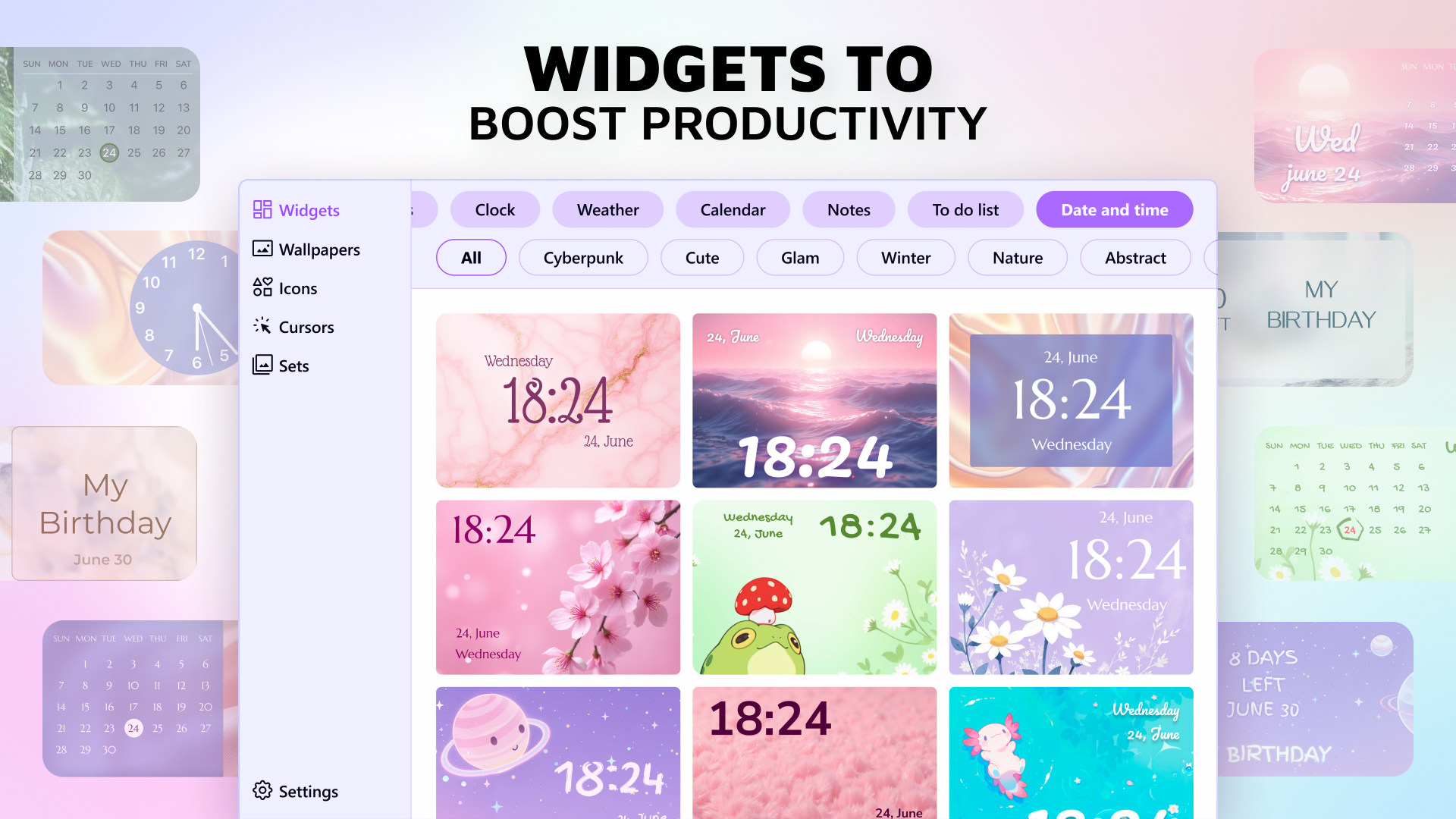 Beautiful Themes Pack — Cursor & Widget Customization screenshot