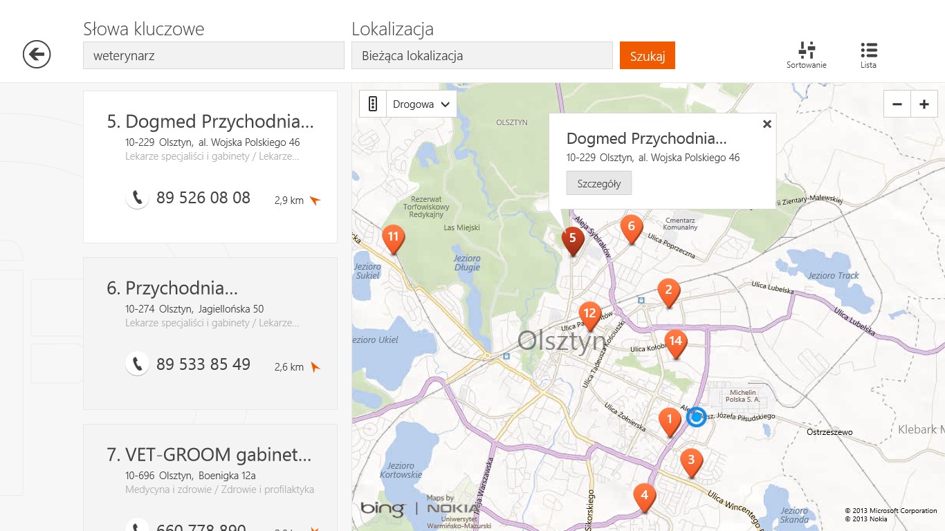 Mapa - sprawdź gdzie znajdują się firmy, które Cię interesują.