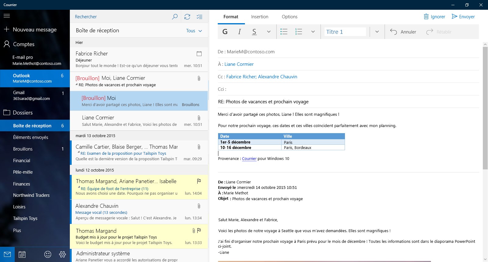 Recevoir Courrier Et Calendrier Microsoft Store Fr Cm