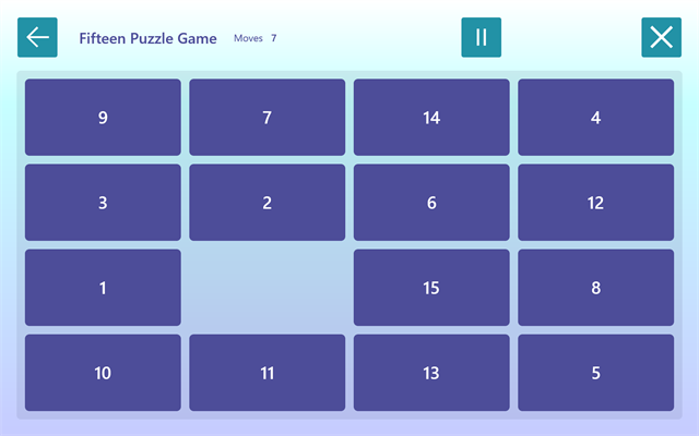 Fifteen Puzzle Game screenshot 1