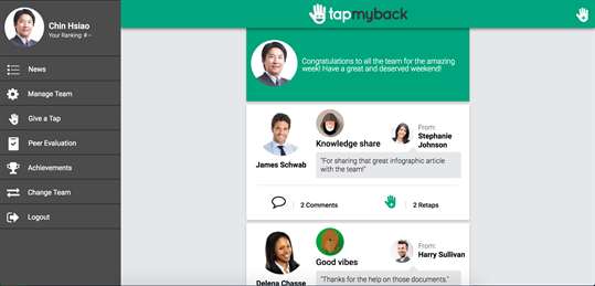 Tap My Back - Team Recognition screenshot 2
