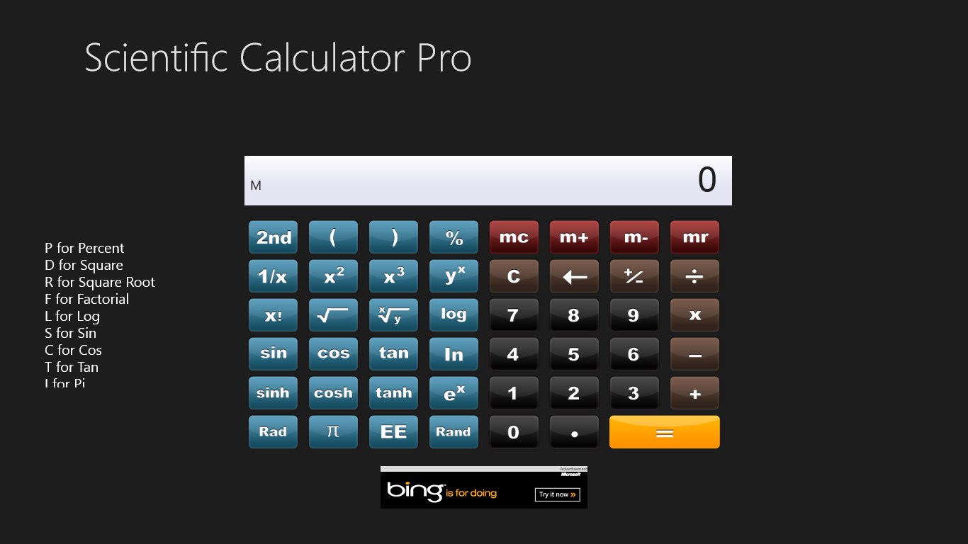 scientific calculator keyboard
