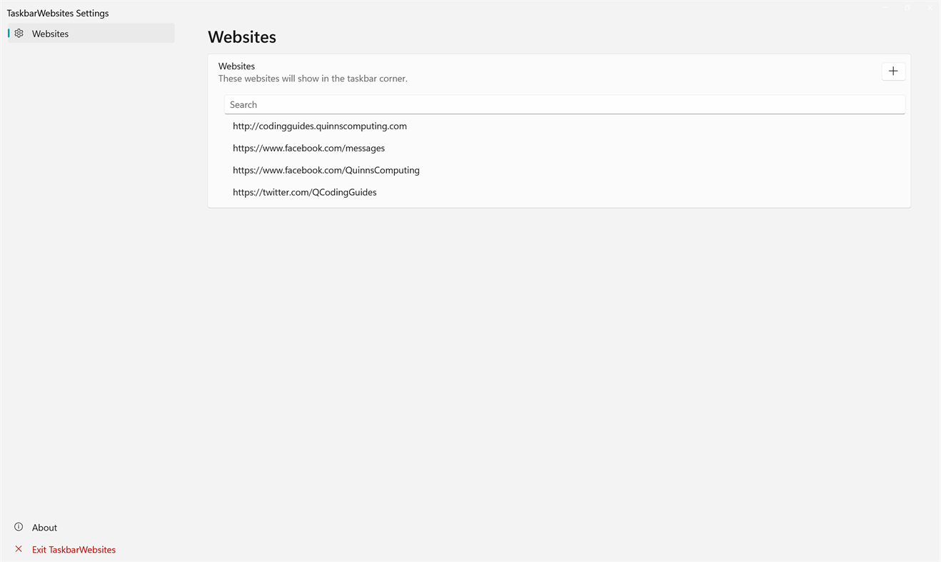 #1. TaskbarWebsites (Windows) Oleh: Quinn's Computing