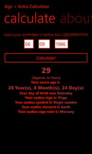 Age Calculator (With Zodiac signs) screenshot 3
