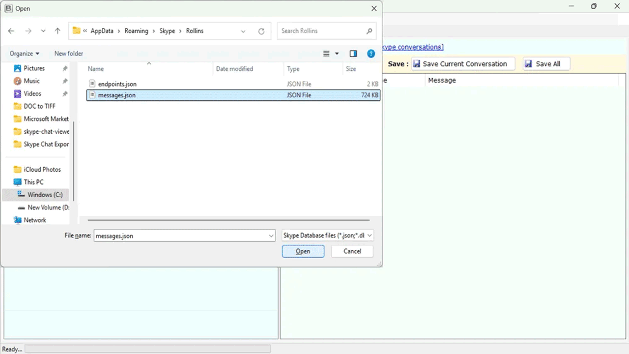 Snapshot 2 of BitRecover for Skype Chat Viewer