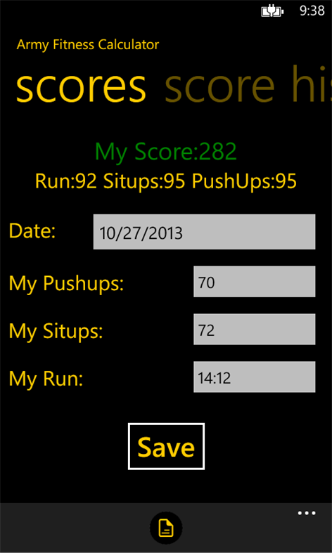 Army Fitness Calculator Screenshots 1