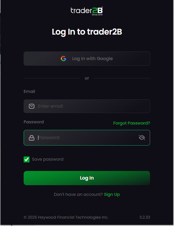 trader2B Desktop screenshot