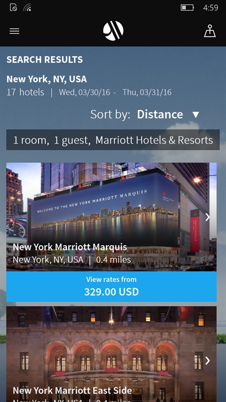 Marriott International Screenshot