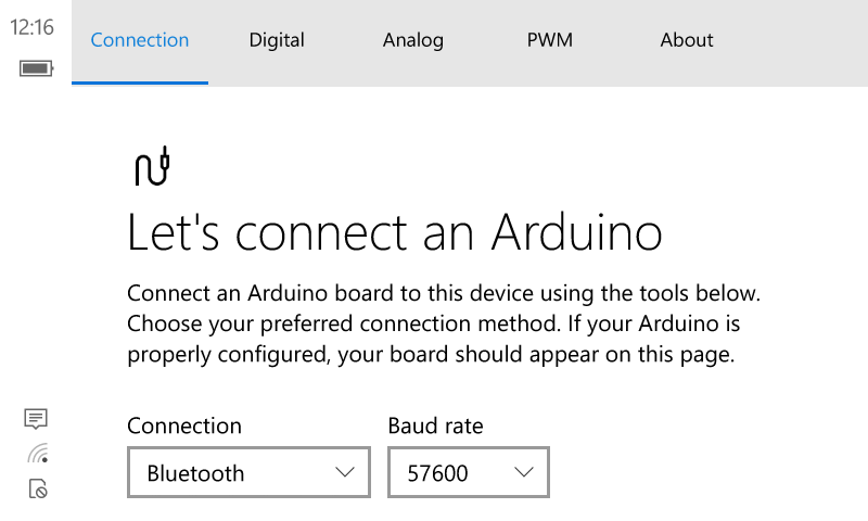 Windows Remote Arduino Experience screenshot