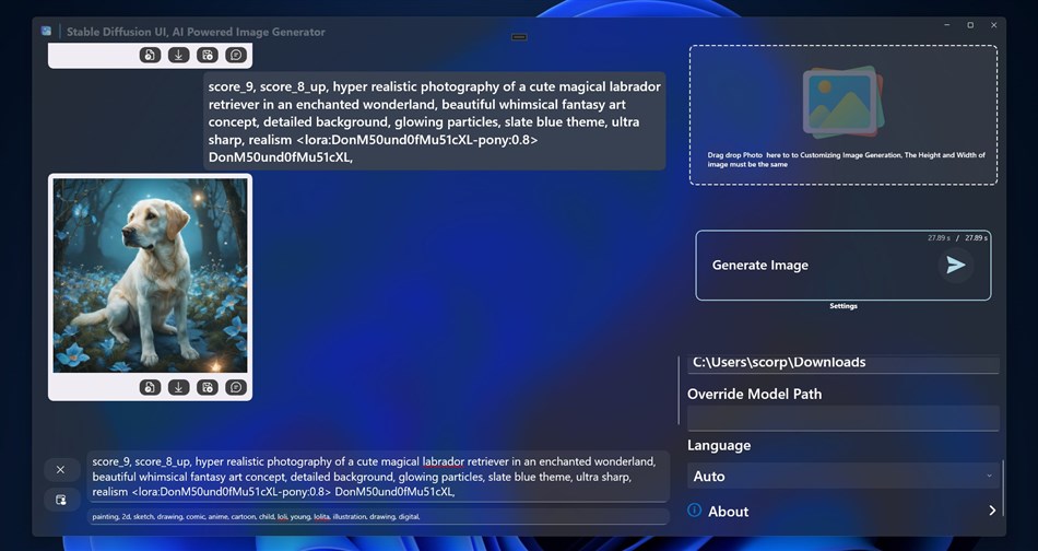 StableDiffusionUI (Windows) Με: parmata