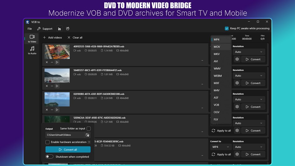 VOB to MP4 - DVD & Camcorder Digitalizer (Windows) — Price History ...
