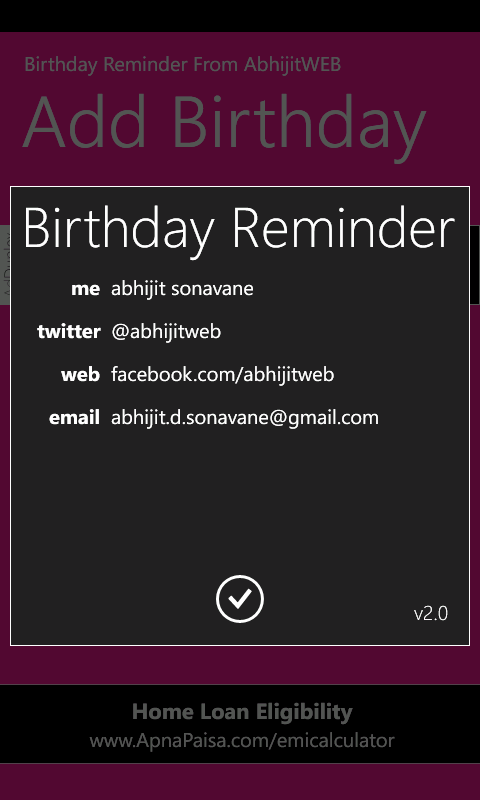 Birthday Reminder for Windows 10 free download