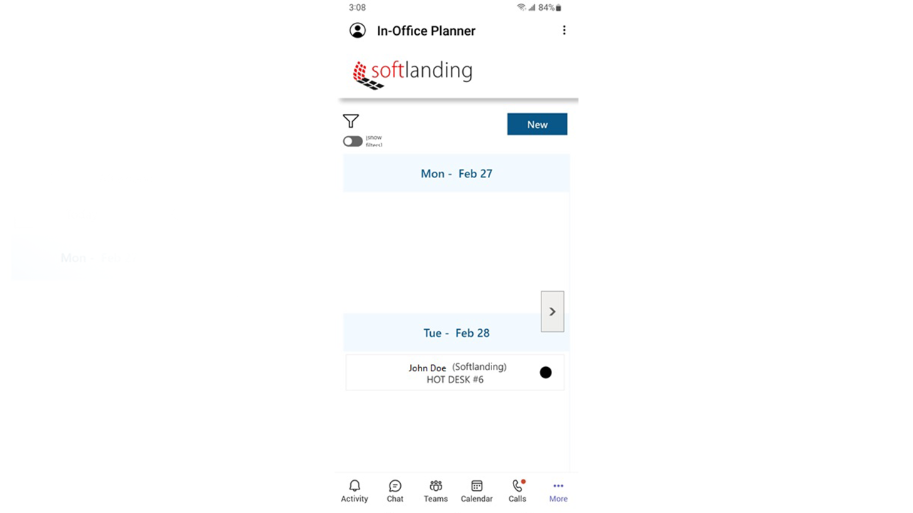 Snapshot 3 of In-Office Planner Power Apps Development