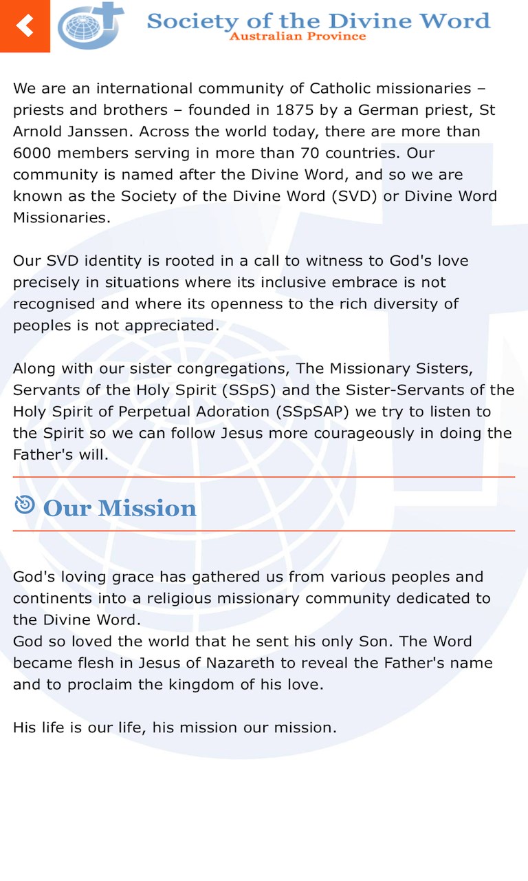 Immagine dello schermo 4 Divine Word Missionaries AUS windows