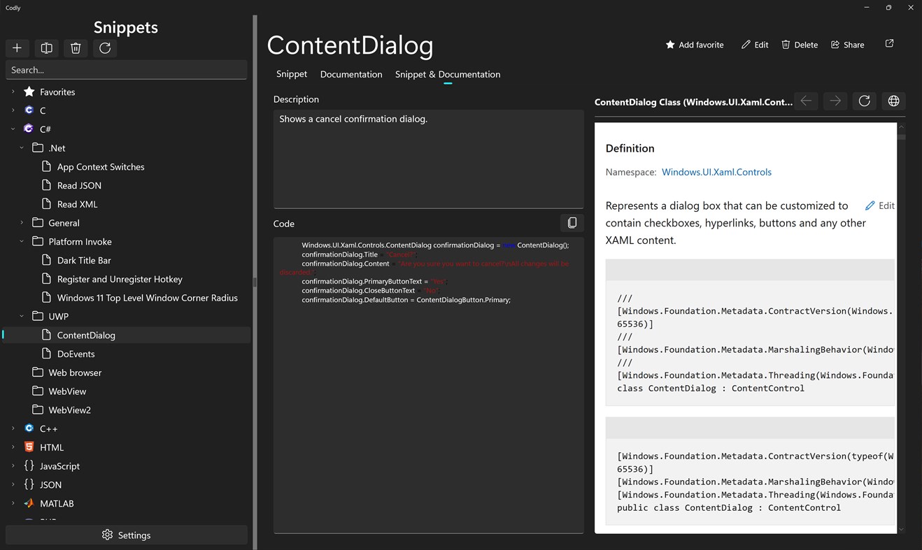 #2. Codly Snippet Manager (Windows) By: Quinn's Computing