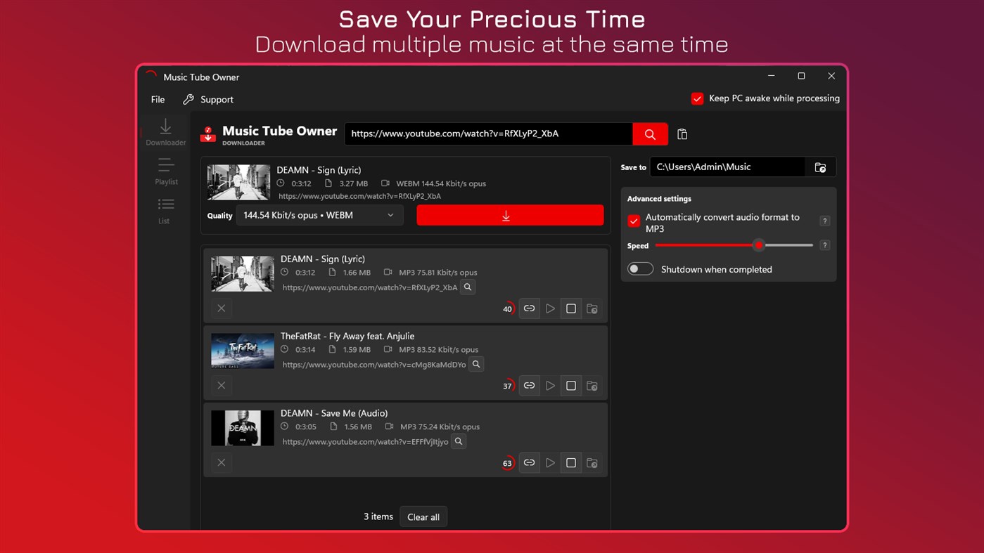 #4. Music Tube Owner - MP3 Downloader (Windows) Door: IO Stream