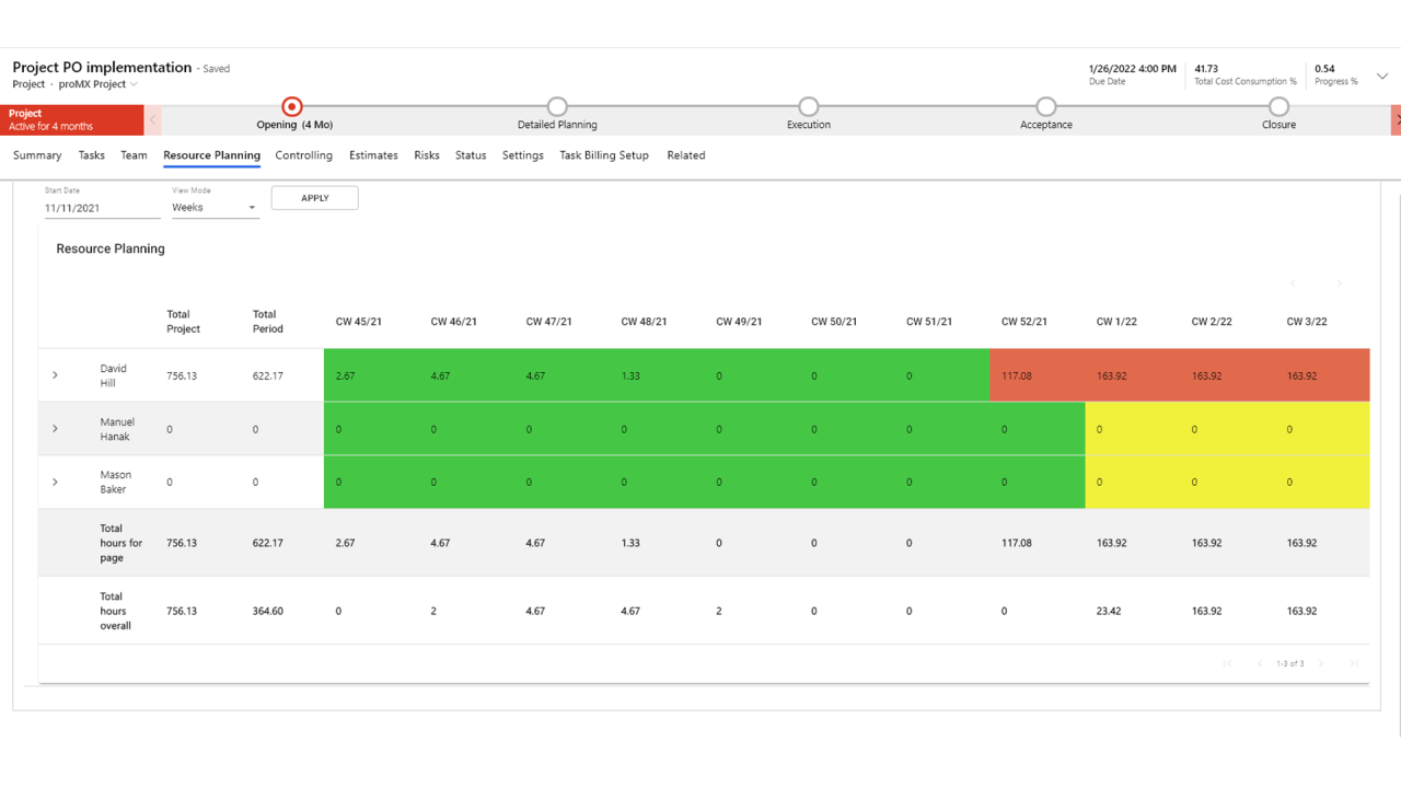 Snapshot 3 of proMX 365 Base for Project Operations