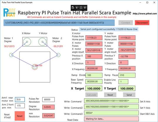 Pulse Train Hat Parallel Scara Example screenshot 1
