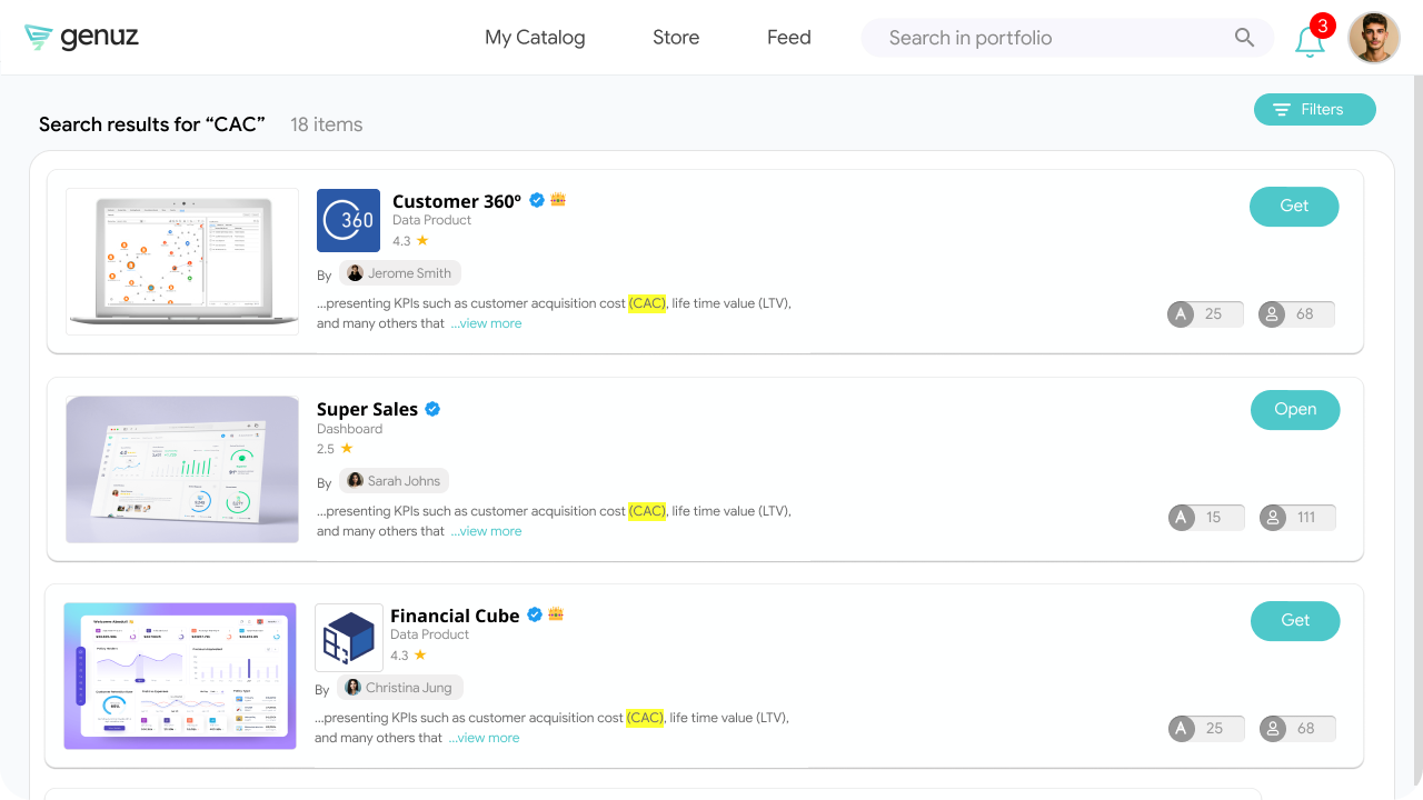 Snapshot 3 of Genuz - Analytics Management Platform.