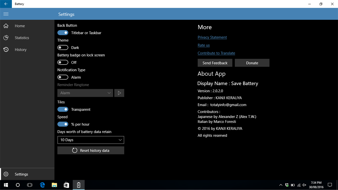 #4. Save Battery (Windows) 作者: KANJI KERALIYA
