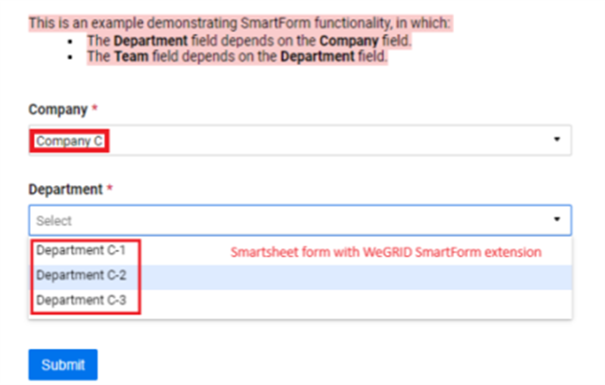 WeGRID SmartForm Extension