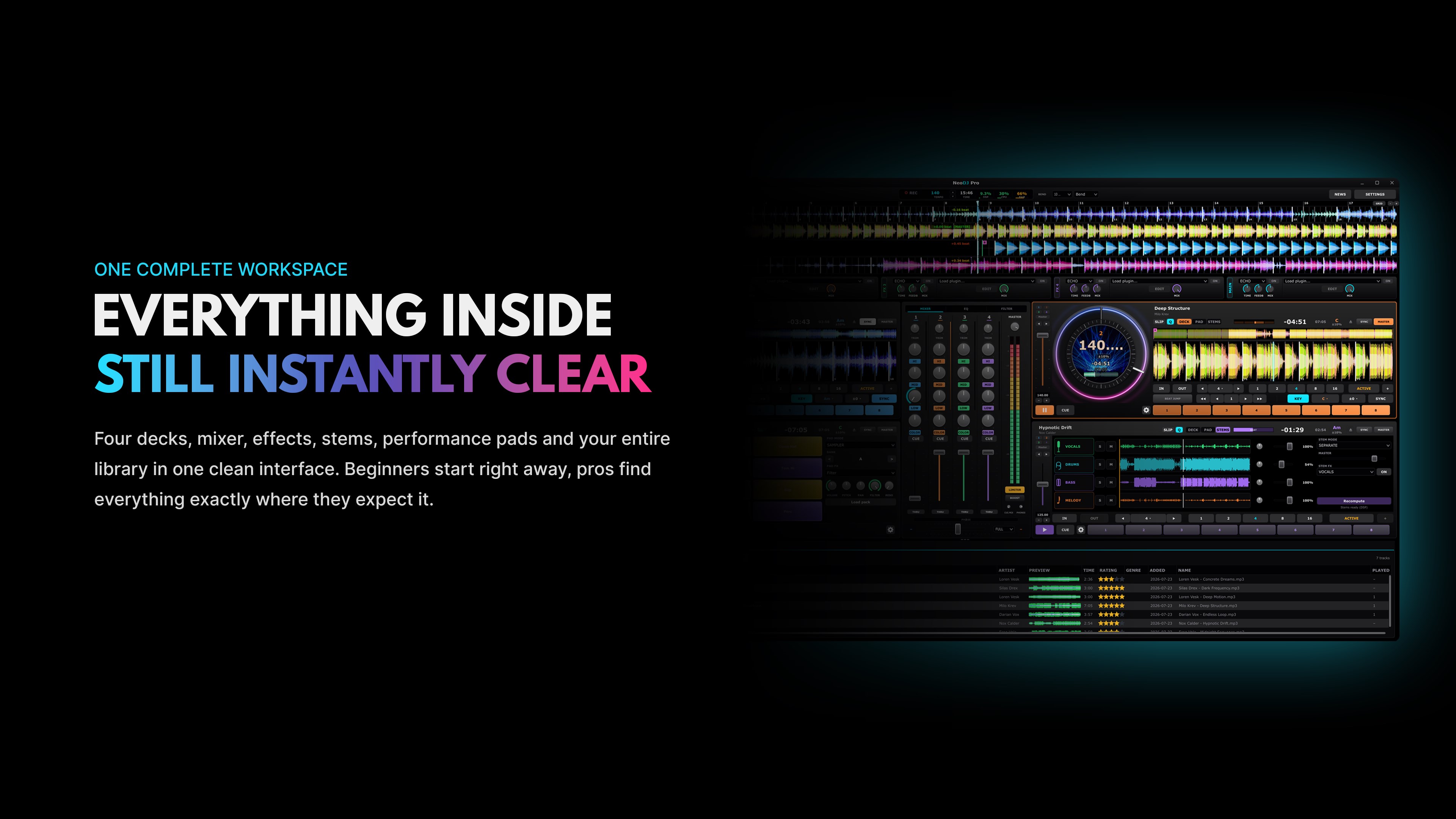 NeoDJ Pro - DJ Mix, VFX-Studio, Set-Builder screenshot