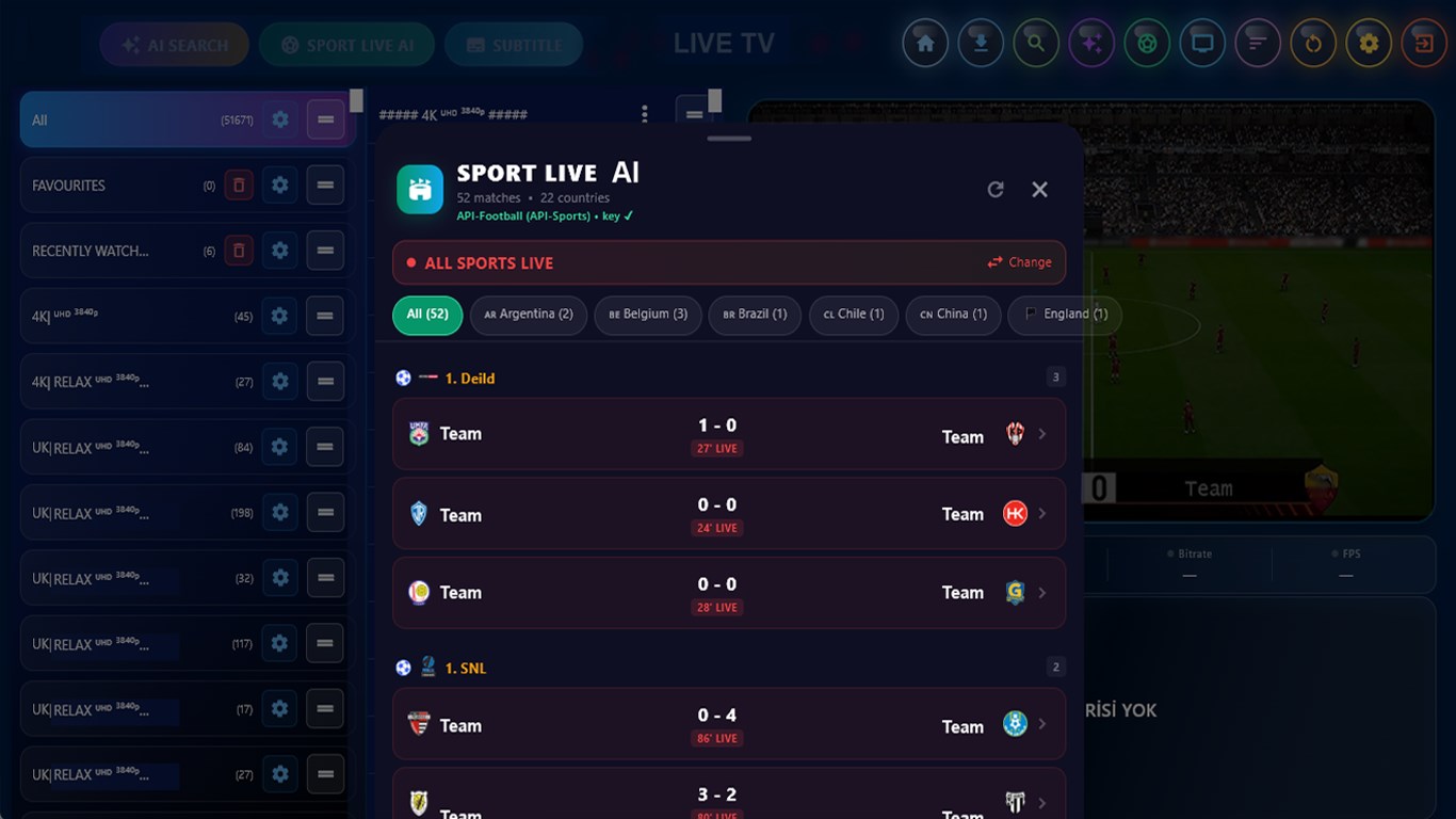 IPTV Smarter for Windows - Live TV screenshot