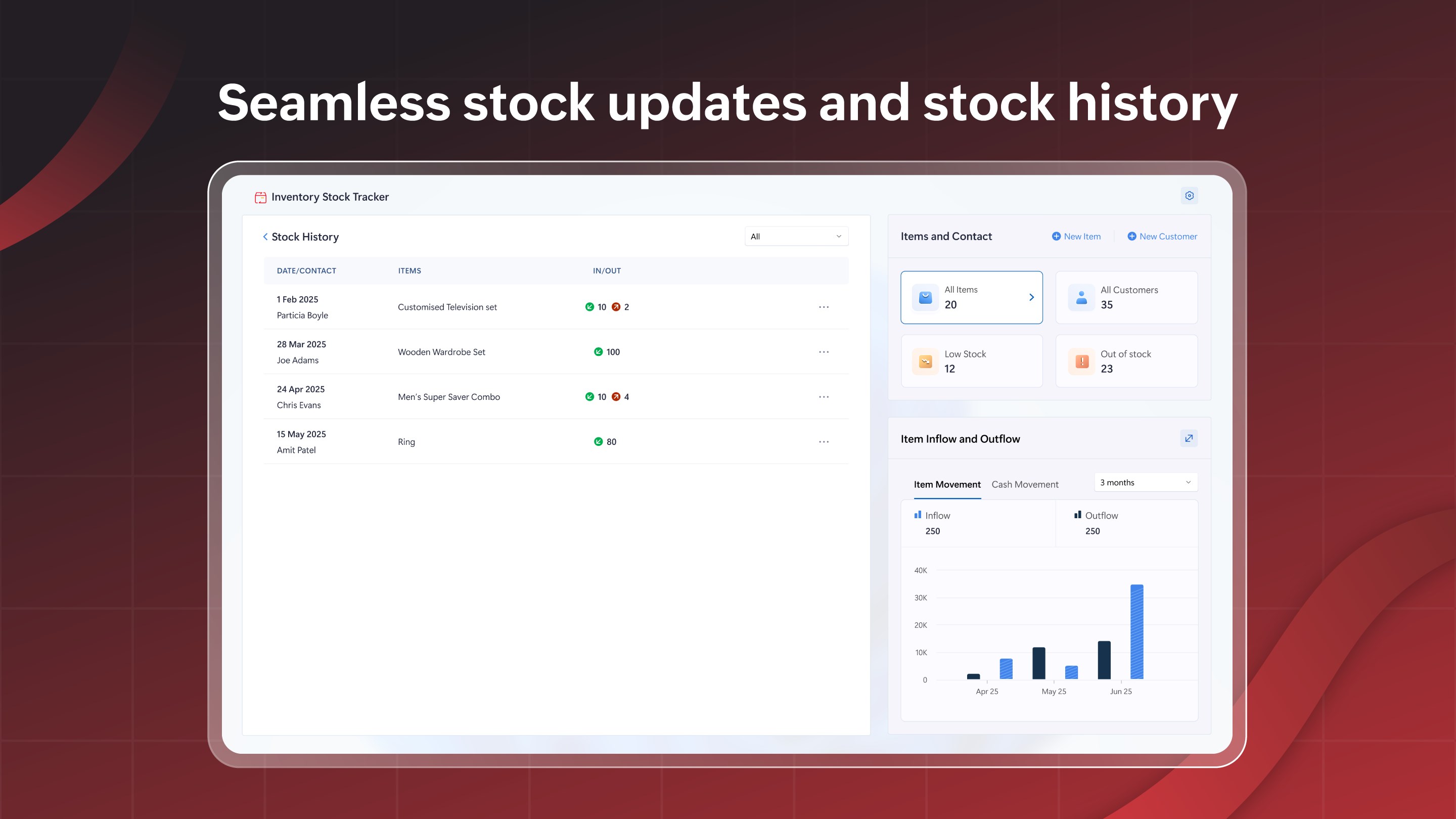 Inventory Stock Tracker screenshot