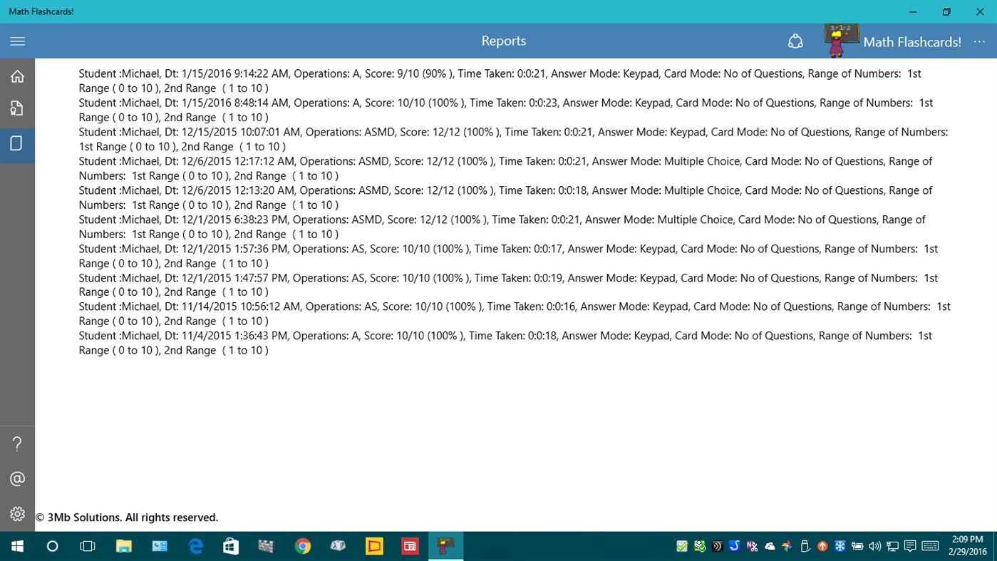 #5. Math Flashcards! (Windows) Με: 3Mb Solutions