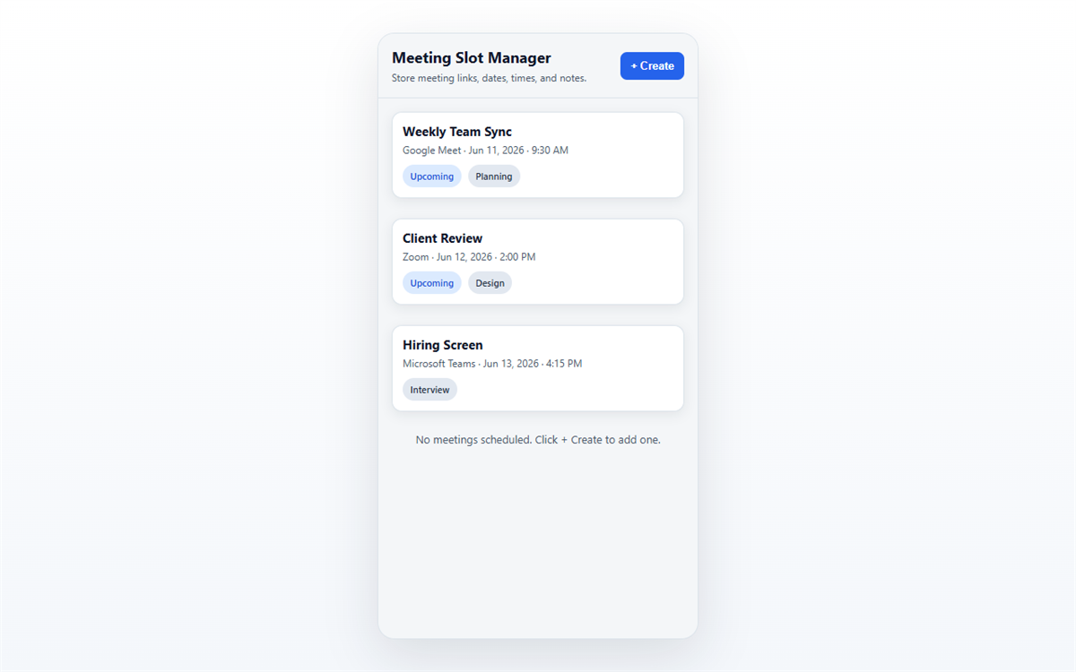 Meeting Slot Manager