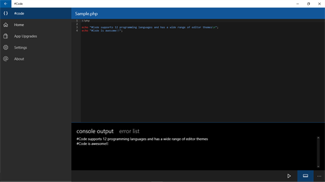 Screenshot: Editor with Output