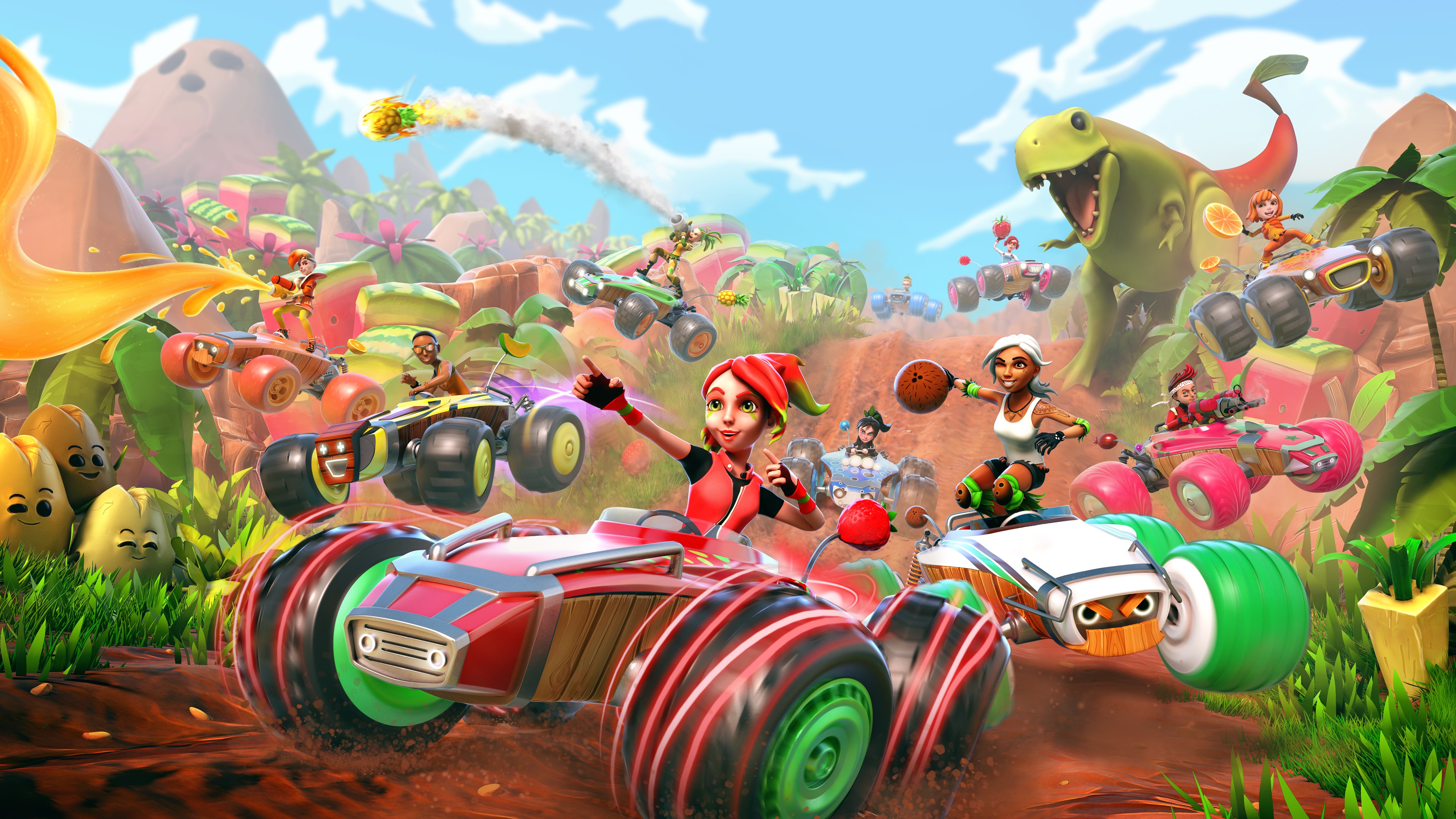 Fruit racing. All Star Racing игра. All-Star Fruit Racing (2018). All-Star Fruit Racing (PC). Игра Fruit Race.