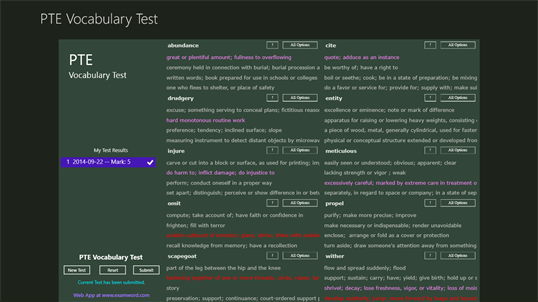 PTE Vocabulary Test screenshot 1