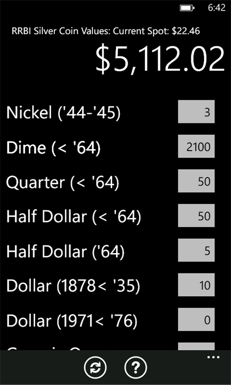 RRBI Coin Silver Calculator Screenshots 2