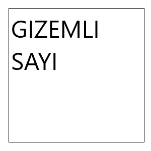 GIZEMLI SAYI