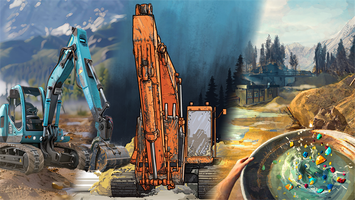 Gold Mining Simulator + Gems & Glory DLC + Mini Mining Machines DLC