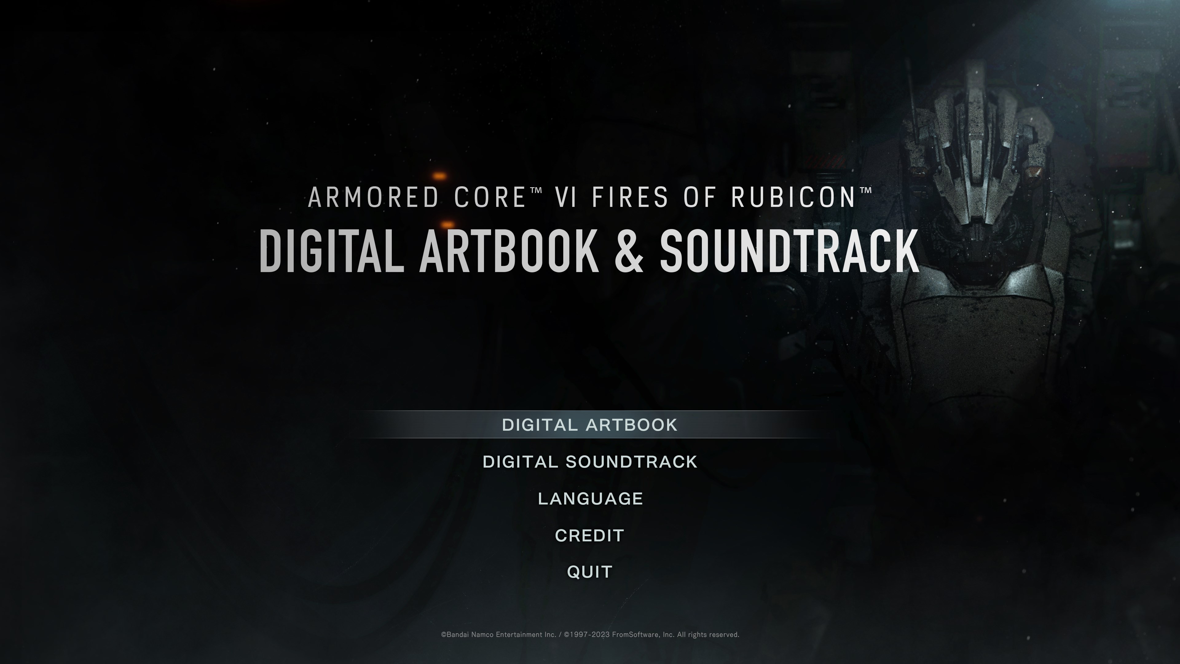 ARMORED CORE™ VI FIRES OF RUBICON™ DIGITAL ARTBOOK & SOUNDTRACK