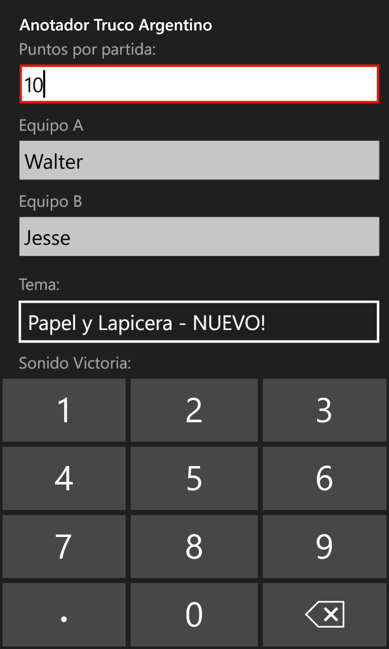 Captura 7 Anotador Truco Argentino windows