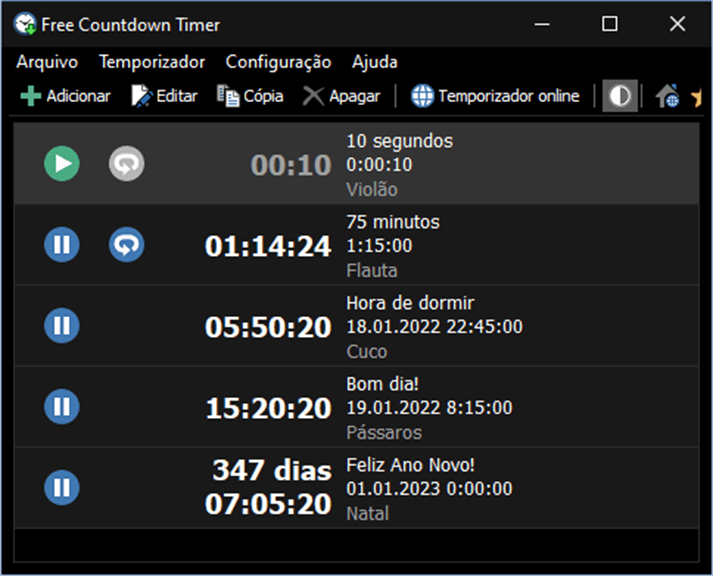 Dias horas minutos segundos ícone do cronômetro mostrando quanto